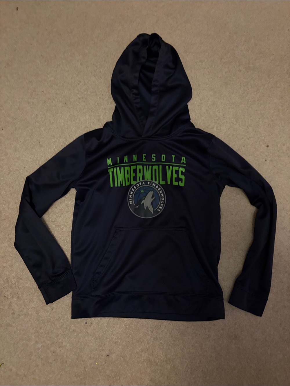 NBA Minnesota Timberwolves Navy Hoodie with Green Logo